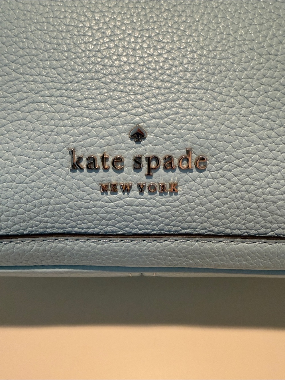 kate spade Light Blue Pebbled Leather Shoulder Bag with Gold Hardware - Picture 3 of 4